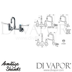 Armitage Shanks Markwik Lever Taps Wall Mounted S8210AA Spare Parts - IDL DV 420